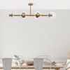 Elegáns vintage csillár, fém test és üvegsapka, 110 x 40 x 35 cm | 6 x E14 Max 40W, réz kivitel | Modern Glam Design otthoni és irodai használatra