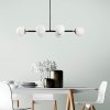 Elegáns ipari csillár, állítható magasságú, fekete és antik krém, 110 x 40 x 35-66 cm | 6 db E14-es aljzat, fém ház, modern skandináv dizájn