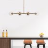 Elegáns vintage csillár, fém test és üveg sapka, állítható magasság 110 x 40 x 35-66 cm, 6 x E14 foglalat, réz kivitel | Modern Glam Design otthonra