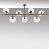 Elegáns vintage csillár, fém test, 113 x 40 x 46 cm | 7 db E14 aljzat, réz kivitel | Modern Glam Design a stílusos lakberendezéshez