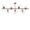 Elegáns vintage csillár, fém test, 113 x 40 x 46 cm | 7 db E14 aljzat, réz kivitel | Modern Glam Design a stílusos lakberendezéshez