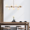Elegáns vintage csillár, állítható magasság 113 x 40 x 46-85 cm, 7 x E14 aljzat, réz fém ház, tökéletes a modern Glam és skandináv dekorációhoz