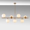 Elegáns vintage csillár, állítható magasság 113 x 40 x 46-85 cm, 7 x E14 aljzat, réz fém ház, tökéletes a modern Glam és skandináv dekorációhoz