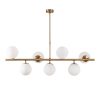 Elegáns vintage csillár, állítható magasság 113 x 40 x 46-85 cm, 7 x E14 aljzat, réz fém ház, tökéletes a modern Glam és skandináv dekorációhoz
