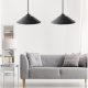 Stílusos UFO csillár (2 db), Fekete, 50 cm Magasság | Állítható kábel, E27 aljzat, modern ipari és skandináv design | Tökéletes otthoni és irodai használatra
