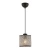 Elegáns szürke csillár, fém test, CE minősítés, E27 foglalat (max. 60 W), 50 cm magas, 15x15 cm pamut sapka | Tökéletes a modern lakberendezéshez