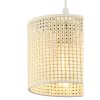 Elegáns fehér csillár, fém test, CE minősítés, E27 foglalat (max. 60 W), 50 cm teljes magasság, 15x15 cm pamut sapka | Tökéletes a modern lakberendezéshez
