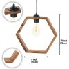 Elegáns fából készült csillár, barna, 30 cm sapka, 70 cm teljes magasság | Állítható kábel, E27 aljzat, max 40W | CE tanúsítvánnyal rendelkezik a modern lakberendezéshez