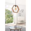 Elegáns fából készült csillár, 30 cm sapka, 70 cm magasság, állítható kábel, CE minősítés, E27 aljzat, természetes felület | Tökéletes a modern lakberendezéshez