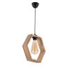 Elegáns fából készült csillár, 30 cm sapka, 70 cm magasság, állítható kábel, CE minősítés, E27 aljzat, természetes felület | Tökéletes a modern lakberendezéshez
