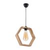Elegáns fából készült csillár, 30 cm sapka, 70 cm magasság, állítható kábel, CE minősítés, E27 aljzat, természetes felület | Tökéletes a modern lakberendezéshez