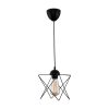 Ipari fémprizmás csillár (2 db), fekete, állítható magasságú 60 cm | E27 aljzat, max 40W | Stílusos világítás modern terekbe