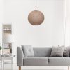 Kézzel készített juta csillár, krémszínű, 34 cm sapka hossza, 38 cm átmérő, állítható kábel, teljes magasság 70 cm, E27 Max 40W | Skandináv egyszínű design