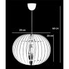 Elegáns gömbcsillár, dió színű, 60 cm magasság | Állítható kábel, E27 aljzat, 40W Max | Stílusos skandináv dizájn modern terekhez