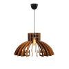 Elegáns skandináv koronacsillár, diófa bevonattal, 55 cm magasság | Állítható kábel, E27 aljzat, 40W Max | Stílusos világítás modern terekbe