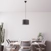 Stílusos antracit csillár, fém test, pamut sapka (30x30x18 cm), teljes magasság 65 cm, E27 foglalat Max 40W, CE minősítés | Elegáns világítás modern terekbe