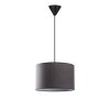 Stílusos antracit csillár, fém test, pamut sapka (30x30x18 cm), teljes magasság 65 cm, E27 foglalat Max 40W, CE minősítés | Elegáns világítás modern terekbe