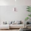 Elegáns szürke csillár, fém test, 30x30 cm pamut sapka, 65 cm teljes magasság, CE minősítés, E27 foglalat Max 40W | Tökéletes modern enteriőrbe