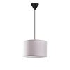 Elegáns szürke csillár, fém test, 30x30 cm pamut sapka, 65 cm teljes magasság, CE minősítés, E27 foglalat Max 40W | Tökéletes modern enteriőrbe