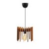 Skandináv cikcakk csillár, dió MDF, 55 cm magas, E27 aljzat, állítható kábel, stílusos világítás a modern lakberendezéshez | 40W max
