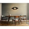 Elegáns fekete angyal csillár, állítható magasság 55 cm, 47 cm átmérő, MDF ház, E27 foglalat, skandináv design | Modern terekbe tökéletes