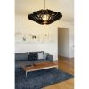 Elegáns fekete angyal csillár, állítható magasság 55 cm, 47 cm átmérő, MDF ház, E27 foglalat, skandináv design | Modern terekbe tökéletes