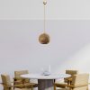 Kézzel készített juta csillár, arany és barna, 34 cm sapka, 70 cm magasság, állítható kábel, E27 Max 40W | Elegáns világítás modern terekbe, egyedi dizájn
