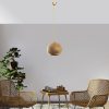 Kézzel készített juta csillár, arany és barna, 34 cm sapka, 70 cm magasság, állítható kábel, E27 Max 40W | Elegáns világítás modern terekbe, egyedi dizájn