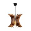 Elegáns skandináv nagyszárnyú csillár, dió színű, 30 cm sapka, állítható magasság 65 cm, E27 foglalat, stílusos MDF dizájn modern terekbe