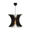 Elegáns fekete nagyszárnyú csillár, állítható magasság 65 cm, MDF ház, E27 foglalat Max 40W | Skandináv design modern terekhez