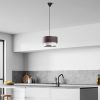 Stílusos csillár fém testtel, antracit és ezüst, 65 cm magasság | CE minősítésű, E27 foglalat, 30 cm átmérőjű pamut sapka | Modern dekorációhoz tökéletes