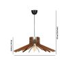 Elegáns bumeráng csillár, dió MDF ház, 20 cm magasság, 59 cm átmérő, állítható kábel, E27 aljzat Max 40W | Modern terekbe tökéletes