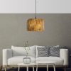 Elegáns csillár fém testtel, bambusz replika kivitel, 20 cm-es sapkahossz, állítható kábel, CE-tanúsítvány, régies szín | Modern terekbe tökéletes
