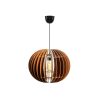Elegáns diófa nagy gömbcsillár, 70 cm magas, állítható kábel, E27 aljzat, skandináv design | MDF ház, tökéletes modern terekbe