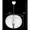 Elegáns fekete nagy gömbcsillár, állítható magasság 70 cm, MDF ház, E27 aljzat Max 40W | Skandináv design modern terekhez