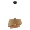Elegáns bézs csillár fém testtel és szövet sapkával, 32x32 cm, magasság 65 cm | CE minősítésű, E27 aljzat, max 60W | Tökéletes a modern lakberendezéshez