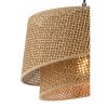 Elegáns bézs csillár fém testtel és szövet sapkával, 32x32 cm, magasság 65 cm | CE minősítésű, E27 aljzat, max 60W | Tökéletes a modern lakberendezéshez