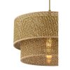 Elegáns bézs csillár, fém test, pamut sapka (30x30 cm, magasság: 20 cm), teljes magasság: 65 cm, E27 foglalat, CE minősítés | Modern terekbe tökéletes