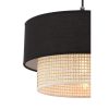 Elegáns fém csillár pamut sapkával, krém és fekete, 65 cm magasság | CE tanúsítvánnyal rendelkező, E27-es aljzat, tökéletes modern lakóterekbe és étkezőkbe