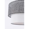 Elegáns fém csillár pamut sapkával, szürke és fehér, 30 x 30 cm | Állítható magasság 70 cm | CE minősítésű, E27 aljzat, max 40W | Modern világítási megoldás