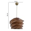 Skandináv csillár fa testtel, antik bevonattal, 65 cm magas, E27 foglalattal, bambusz utánzattal (32x32 cm) | CE minősítésű, elegáns világítás