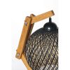 Kézzel készített rusztikus asztali lámpa, fenyőfa test és juta csillár, 50 cm magas, ekrü/barna/fekete, állítható kábel, CE minősítéssel, tökéletes skandináv dekorációhoz