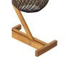 Kézzel készített rusztikus asztali lámpa, fenyőfa test és juta csillár, 50 cm magas, ekrü/barna/fekete, állítható kábel, CE minősítéssel, tökéletes skandináv dekorációhoz