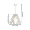 Elegáns felhős csillár, fehér MDF ház, 31 cm magasság, 37 cm átmérő, állítható kábel, E27 aljzat, max 40W | Tökéletes a modern lakberendezéshez