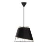 Elegáns fekete-arany csillár, fém test, 65 cm magas, CE minősítés, E27 aljzat max 40 W, stílusos világítás a modern lakberendezéshez