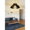 Elegáns fekete koronás csillár (2 db), állítható magasságú 55 cm, MDF ház, E27 aljzat Max 40W | Skandináv design modern terekhez