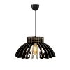 Elegáns fekete koronás csillár (2 db), állítható magasságú 55 cm, MDF ház, E27 aljzat Max 40W | Skandináv design modern terekhez