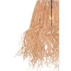 Elegáns fémcsillár Raffia sapkával, 30x20 cm | Állítható magasság 70 cm | CE-tanúsítvány, E27 aljzat, natúr szín | Modern terekbe tökéletes