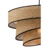 Elegáns fém csillár pamut sapkával, bézs és fekete, 72 cm magasság | CE minősítésű, E27 foglalat, 40x40 cm kupak | Tökéletes a modern lakberendezéshez