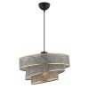 Elegáns fémcsillár, szürke és arany, 72 cm magasság | CE tanúsítvánnyal rendelkező, E27 aljzat (max. 60 W) | Stílusos pamut sapka (40x40 cm, 20 cm magas) modern terekbe